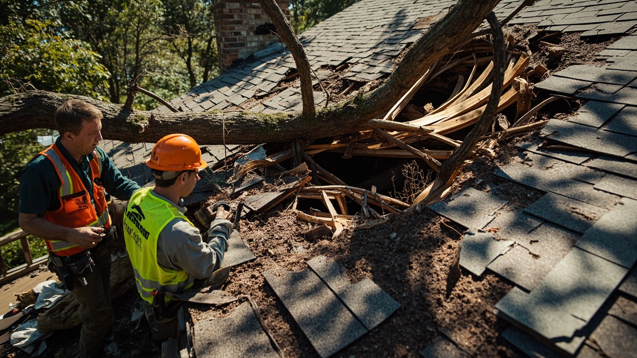 How We Stabilize and Repair Roofs Crushed by Trees