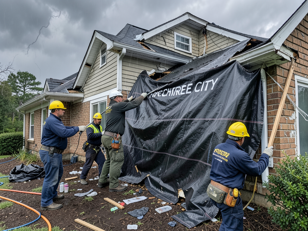 Storm damage roofing pros for peachtree city resid